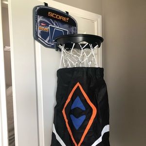 Basketball goal clothes hamper